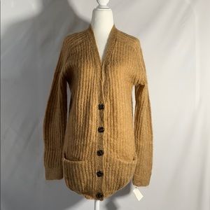 Sandro Mohair/Wool Warm Tan Cardigan